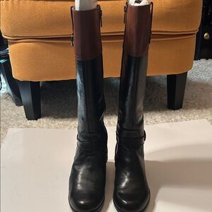 Bandolino Black and Brown Leather Boots